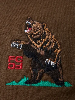Embroidered Bear Organic Graphic T-Shirt
