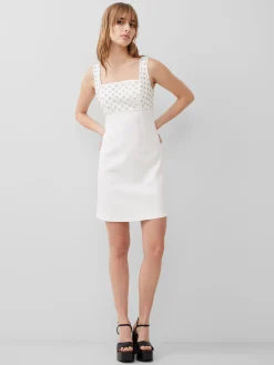 Embroidered Darcy Crepe Mini Dress