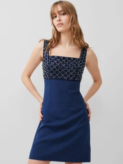 Embroidered Darcy Crepe Mini Dress