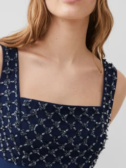 Embroidered Darcy Crepe Mini Dress