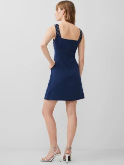 Embroidered Darcy Crepe Mini Dress
