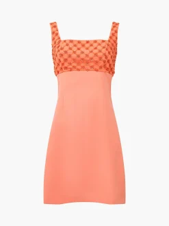 Embroidered Darcy Crepe Mini Dress