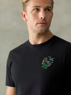Embroidered Dragonfly Organic Graphic T-Shirt