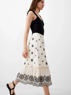 Embroidered Felicity Midi Skirt