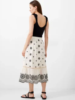 Embroidered Felicity Midi Skirt