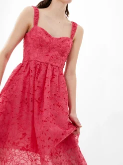 Embroidered Lace Strappy Dress