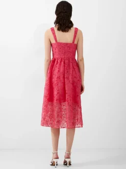 Embroidered Lace Strappy Dress