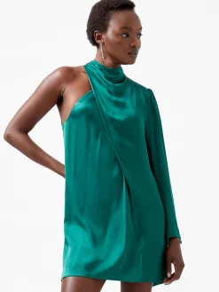 Ennis Eco Satin Asymmetric Mini Dress