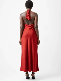 Ennis Eco Satin Halterneck Midi Dress