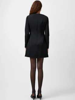 Fenix Satin Bow Long Sleeve Mini Dress