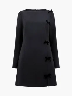 Fenix Satin Bow Long Sleeve Mini Dress