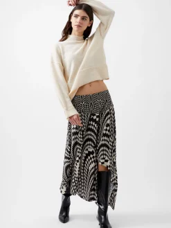 Fern Arie Crepe Asymmetrical Skirt