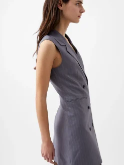 Fiorella Pin Stripe Tuxedo Mini Dress