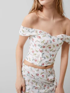 Floriana Hallie Crinkle Bardot Top
