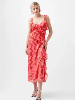 Frances Crinkle Ruffle Dress