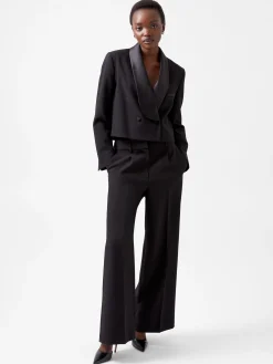 Gemma Carey Satin Tuxedo Cropped Blazer