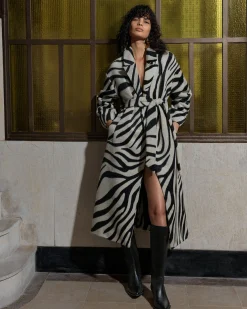 Grace Zebra Belted Coat