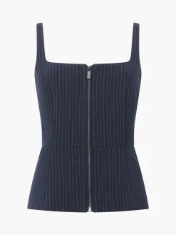 Hailey Pinstripe Strappy Top