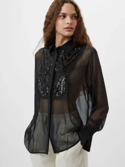 Hana Adalynn Sequin Bib Shirt