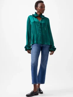 Hannielie Ruffle Neck Long Sleeve Shirt