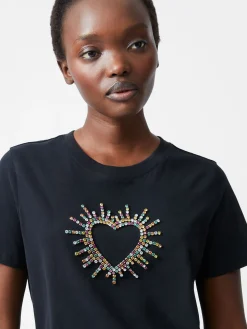 Heart Embellished T-Shirt