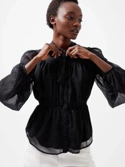 Ines Chiffon Fitted Waist Blouse