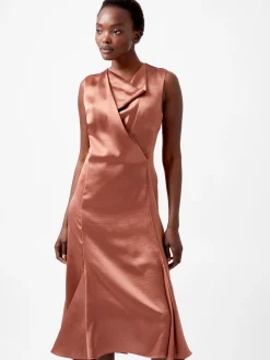 Irina Satin Sleeveless Cowl Neck Dress