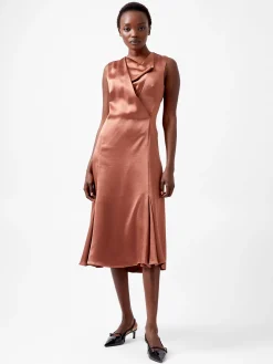 Irina Satin Sleeveless Cowl Neck Dress