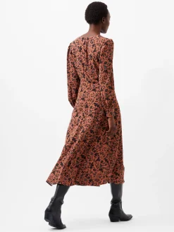 Jeanie Brina Crepe Midi Dress