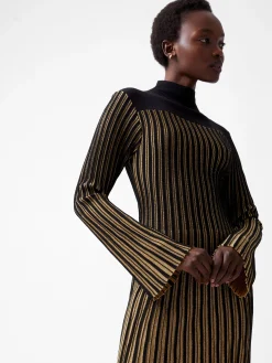 Journee Mari Lurex Long Sleeve Dress
