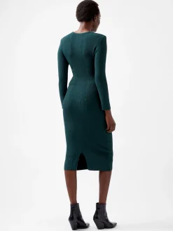 Kairi Rib Long Sleeve Midi Dress