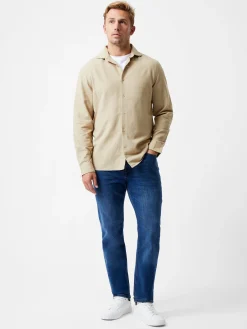 Long Sleeve Linen Blend Shirt