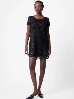 Lurex Georgette Mini Shift Dress
