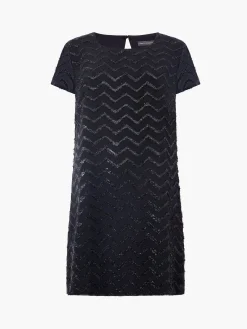 Lurex Georgette Mini Shift Dress