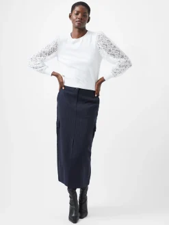 Luvy Embroidered Mesh Sleeve Jumper