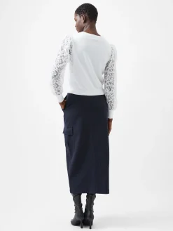 Luvy Embroidered Mesh Sleeve Jumper