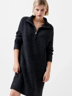 Maddox Half Zip Long Sleeve Knit Dress