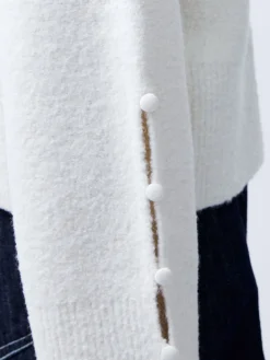 Melissa Boucle Button Detail Sleeve Jumper