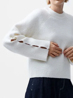 Melissa Boucle Button Detail Sleeve Jumper
