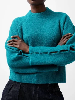 Melissa Boucle Button Detail Sleeve Jumper