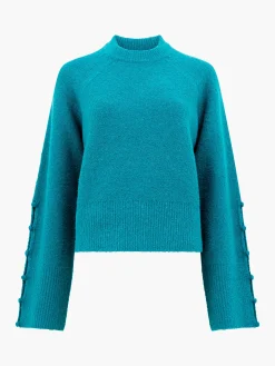 Melissa Boucle Button Detail Sleeve Jumper