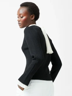 Melody Pleated Bow Long Sleeve Top