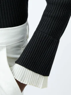Melody Pleated Bow Long Sleeve Top