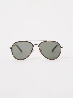 Metal D-Frame Rim Detailed Sunglasses