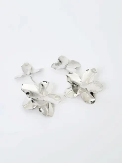 Metal Floral Drop Earrings