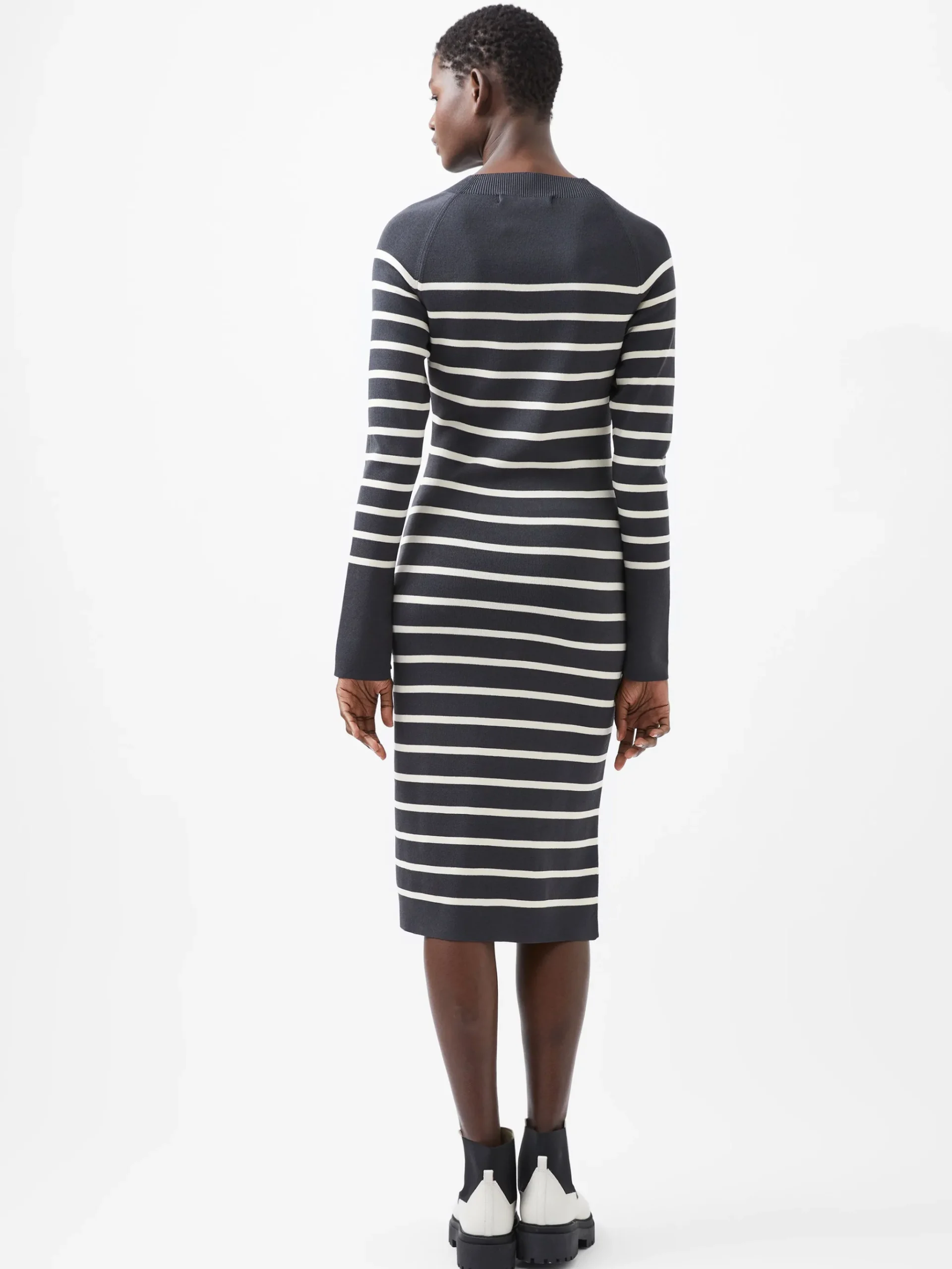Milena Striped Knit Midi Dress