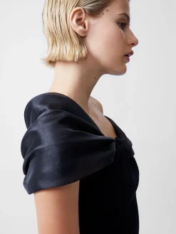 Noelani Asymmetrical Organza Off Shoulder Top
