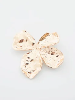 Oversized Hammered Flower Stud Earrings