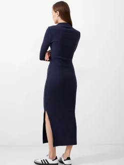 Rassia Long Sleeve Mock Dress Midi Dress