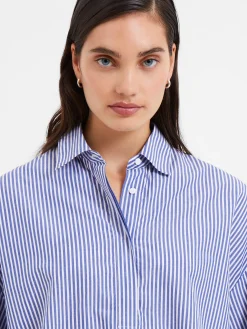 Rhodes Poplin Stripe Popover Shirt